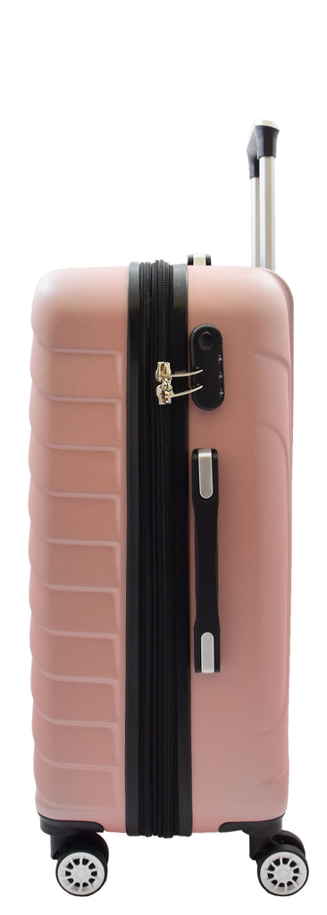 DR520 Digit Lock Hard Shell Luggage With Four Wheels Rose Gold 9
