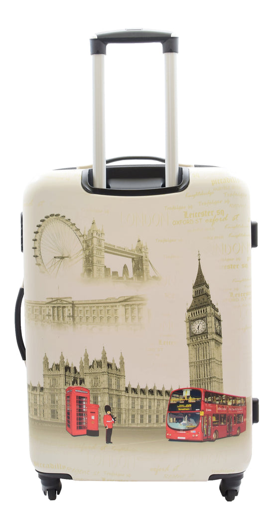 DR500 Four Wheel Suitcase Hard Shell Luggage London Print 10