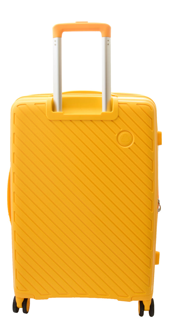 DR503 Four Wheel Suitcases Solid Hard Shell PP Luggage Bag Yellow 10