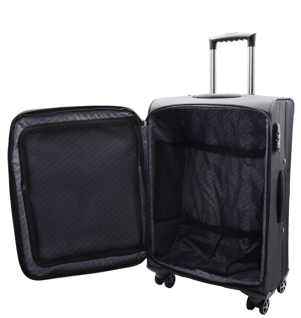 DR523 Soft Casing TSA Lock Suitcase Luggage Four Wheel Black 11