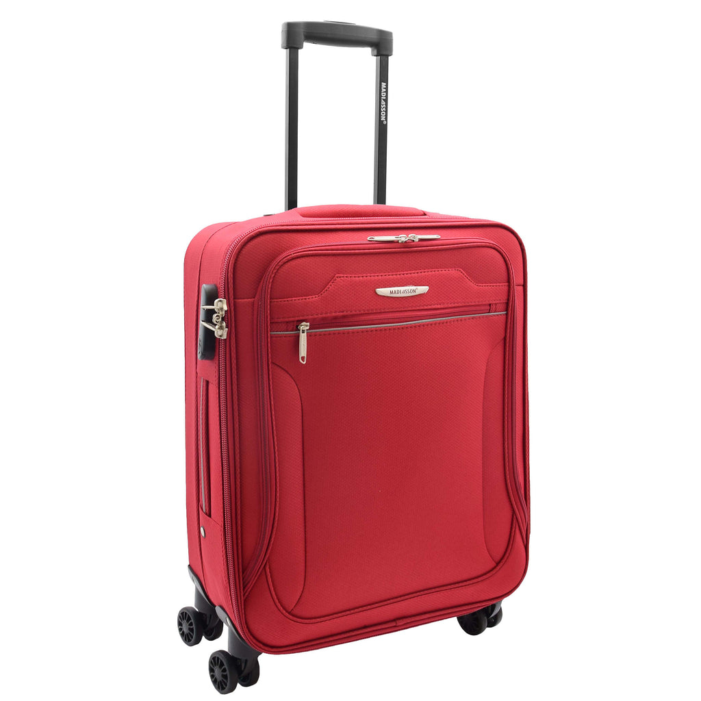 DR524 Expandable Lightweight Soft Luggage Suitcases With Four Wheels Red 13