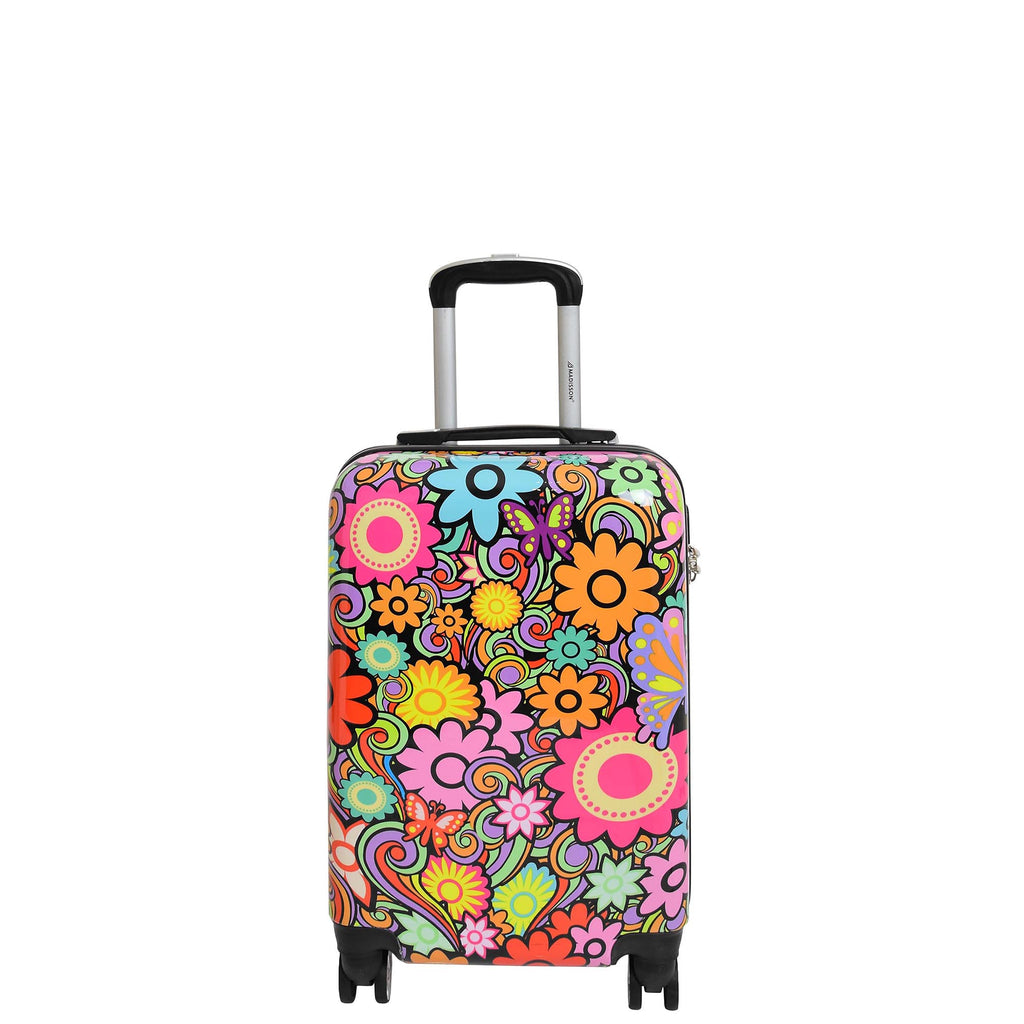 DR519 Hard Shell Luggage Suitcase With Four Wheels Flower Print 2