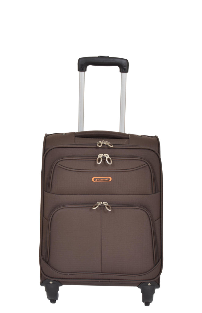 DR526 Soft Cabin Size Wheeled Suitcase Coffee 2