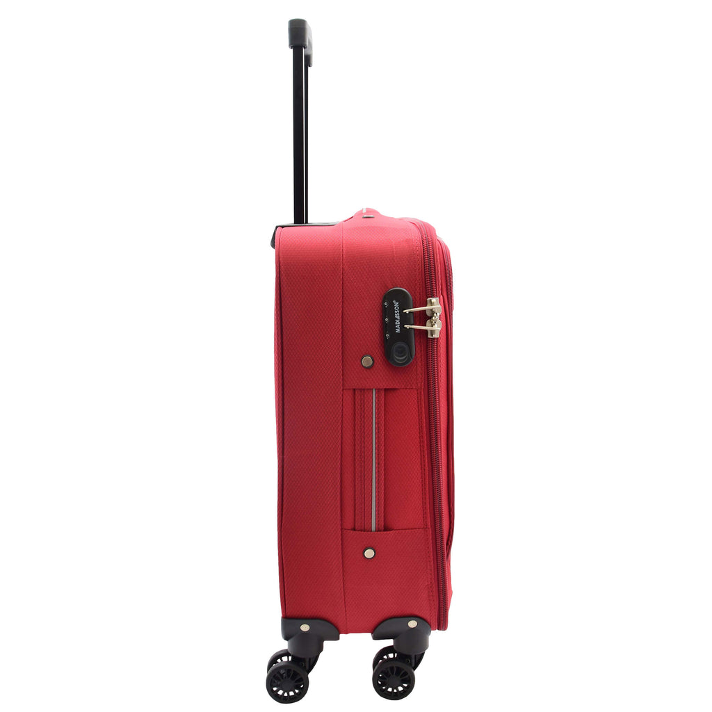 DR524 Expandable Lightweight Soft Luggage Suitcases With Four Wheels Red 14