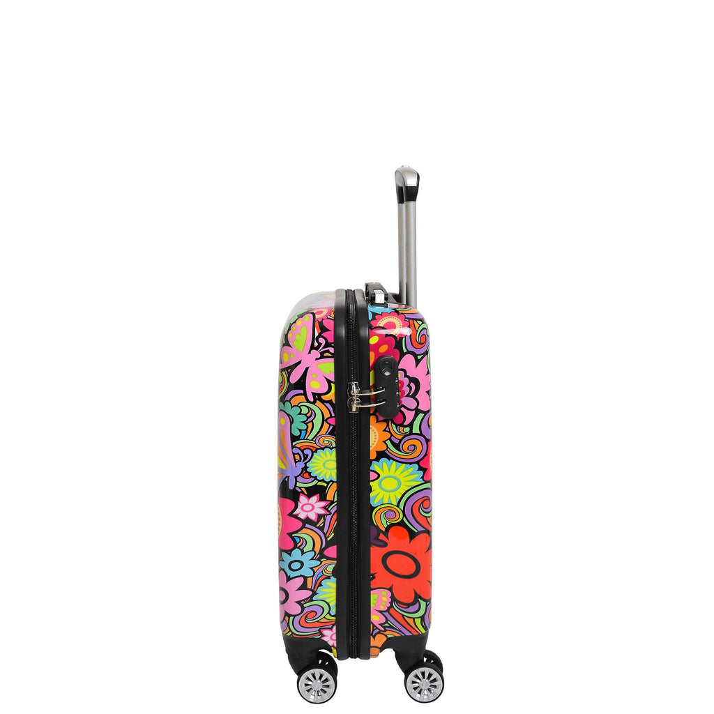 DR519 Hard Shell Luggage Suitcase With Four Wheels Flower Print 3