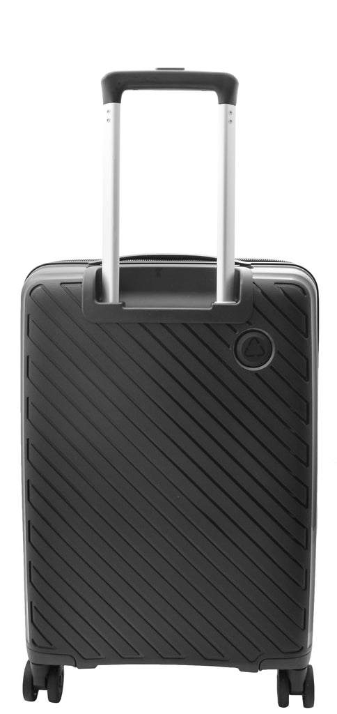 DR503 Four Wheel Suitcases Solid Hard Shell PP Luggage Bag Black 15