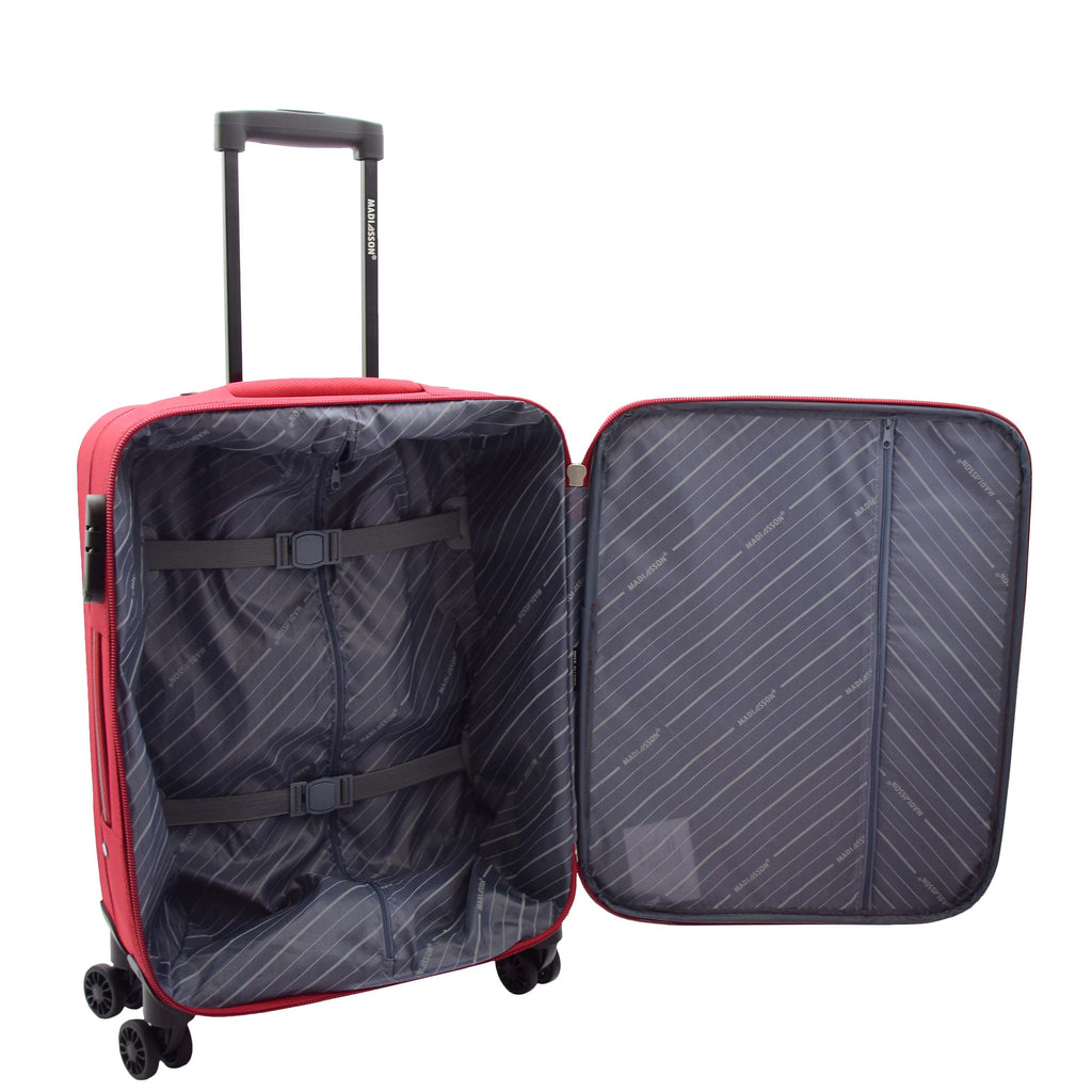 DR524 Expandable Lightweight Soft Luggage Suitcases With Four Wheels Red 16