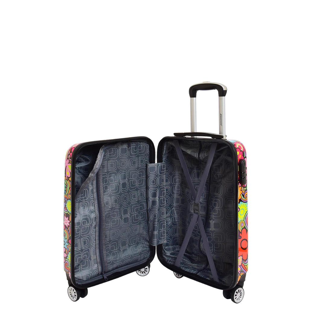 DR519 Hard Shell Luggage Suitcase With Four Wheels Flower Print 5