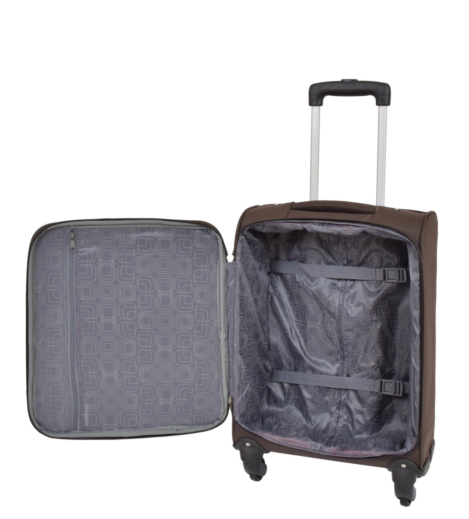 DR526 Soft Cabin Size Wheeled Suitcase Coffee 5