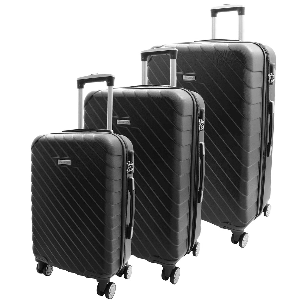 DR520 Digit Lock Hard Shell Expandable Luggage With Four Wheels Black 1