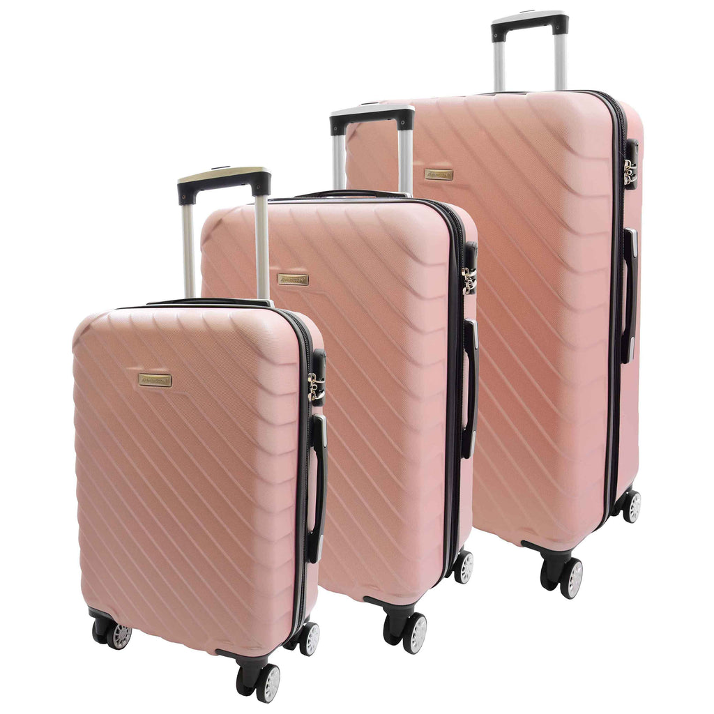 DR520 Digit Lock Hard Shell Luggage With Four Wheels Rose Gold 1