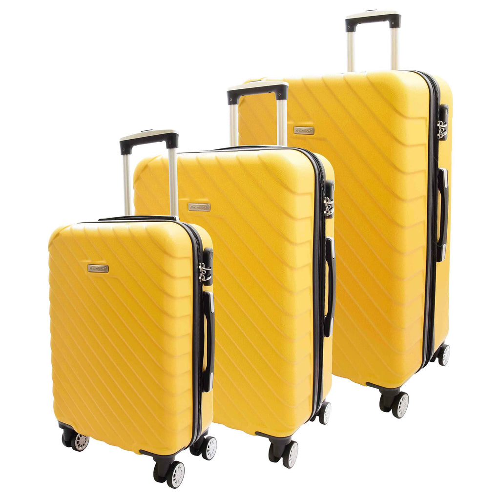 DR520 Digit Lock Hard Shell Expandable Luggage With Four Wheels Yellow 1