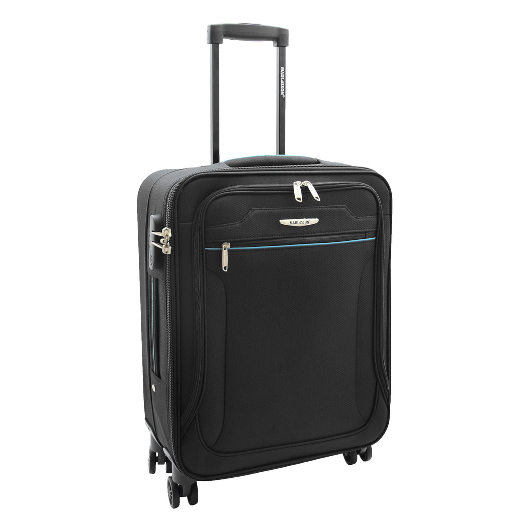 DR524 Expandable Lightweight Soft Luggage Suitcases With Four Wheels Black 11