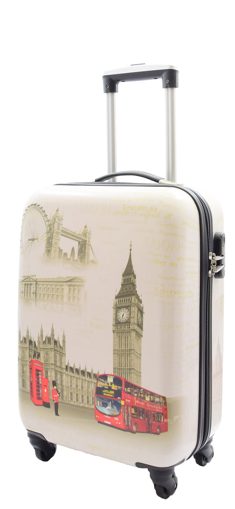 DR500 Four Wheel Suitcase Hard Shell Luggage London Print 12