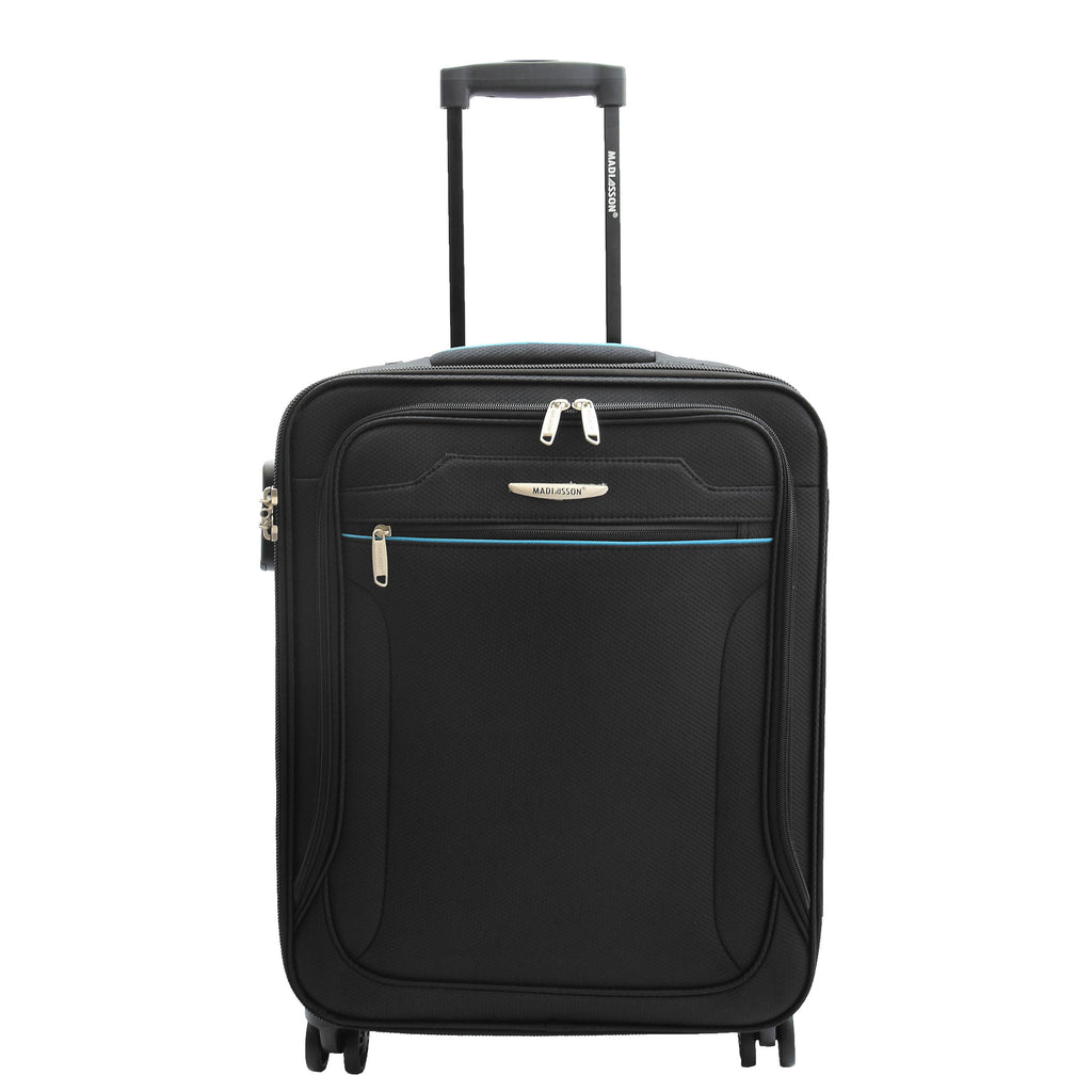 DR524 Expandable Lightweight Soft Luggage Suitcases With Four Wheels Black 12
