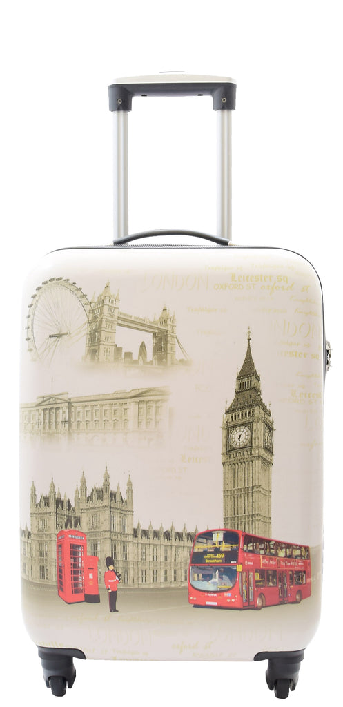 DR500 Four Wheel Suitcase Hard Shell Luggage London Print 13