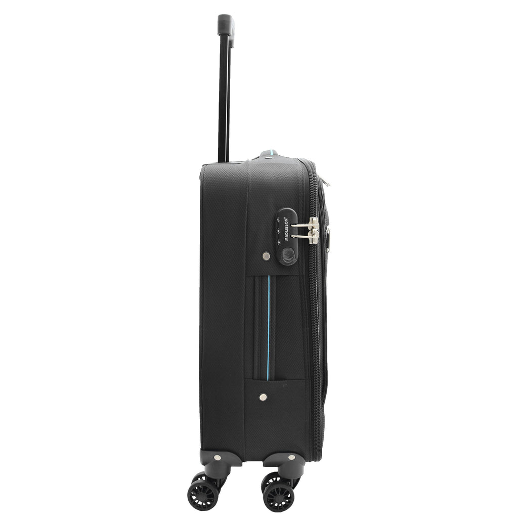 DR524 Expandable Lightweight Soft Luggage Suitcases With Four Wheels Black 13