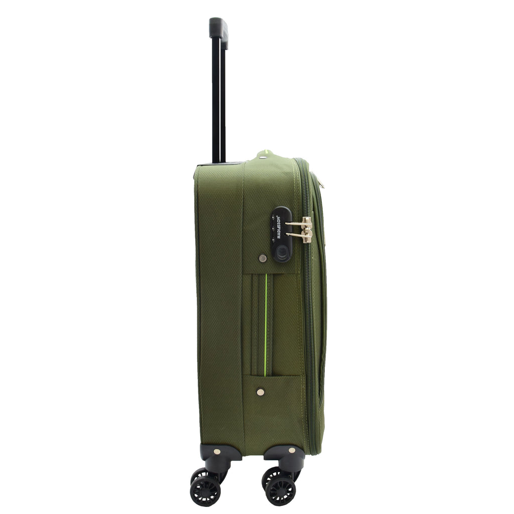 DR524 Expandable Lightweight Soft Luggage Suitcases With Four Wheels Green 12