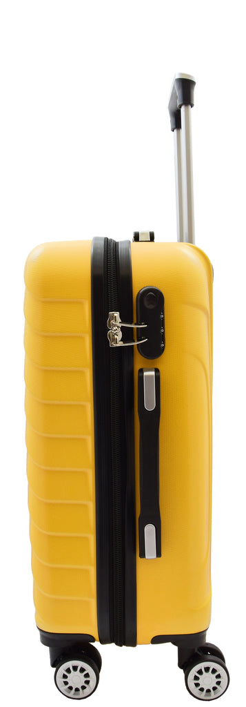 DR520 Digit Lock Hard Shell Expandable Luggage With Four Wheels Yellow 13
