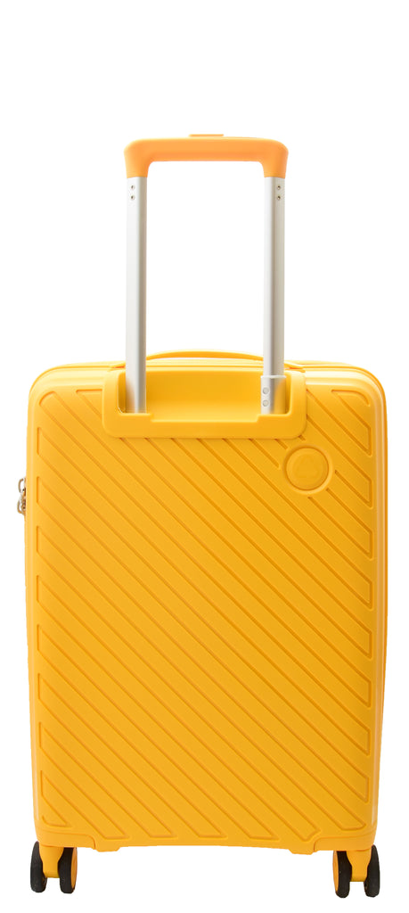 DR503 Four Wheel Suitcases Solid Hard Shell PP Luggage Bag Yellow 15