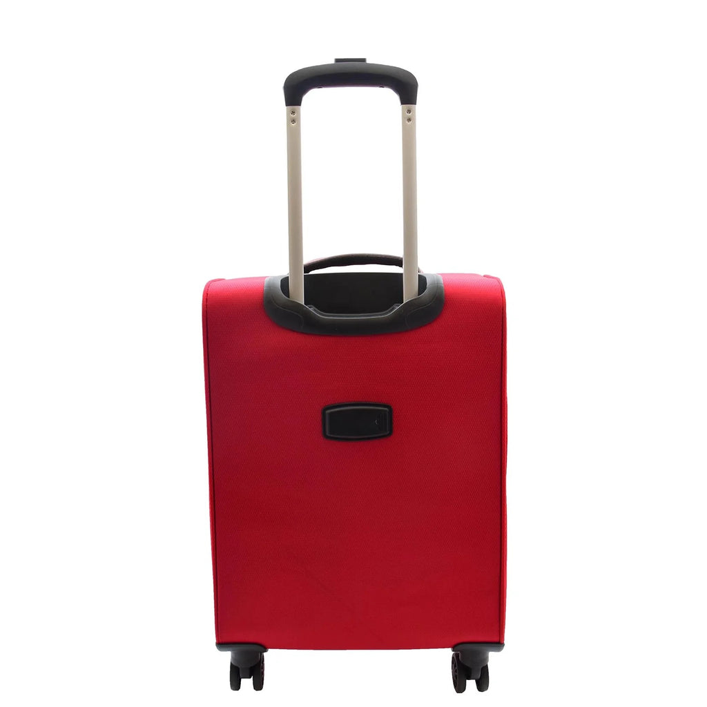 DR521 Lightweight 4 Wheel Soft Hand Luggage Cabin Size Suitcase Red 4
