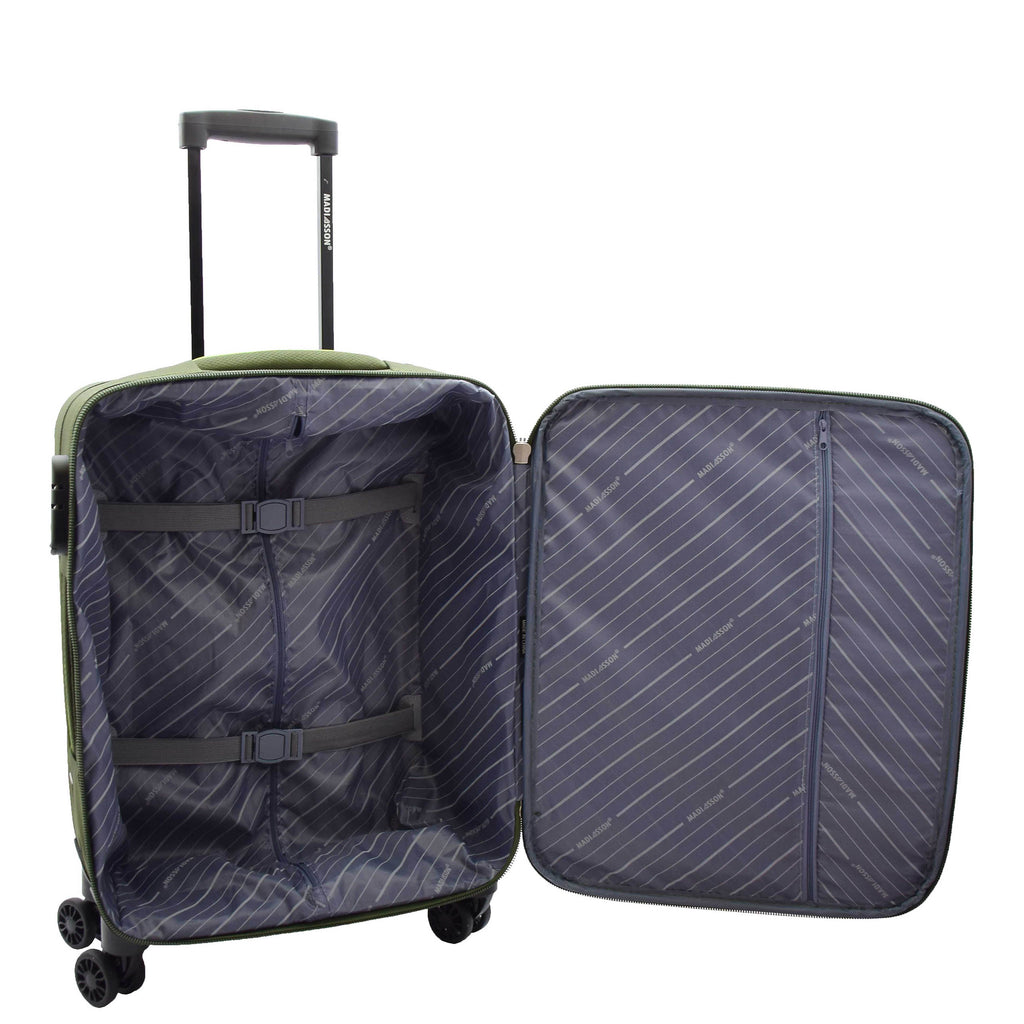 DR524 Expandable Lightweight Soft Luggage Suitcases With Four Wheels Green 14