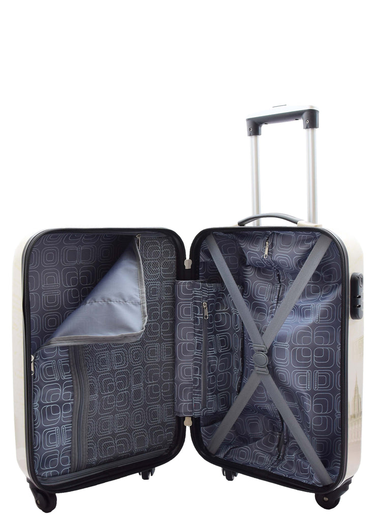 DR500 Four Wheel Suitcase Hard Shell Luggage London Print 16