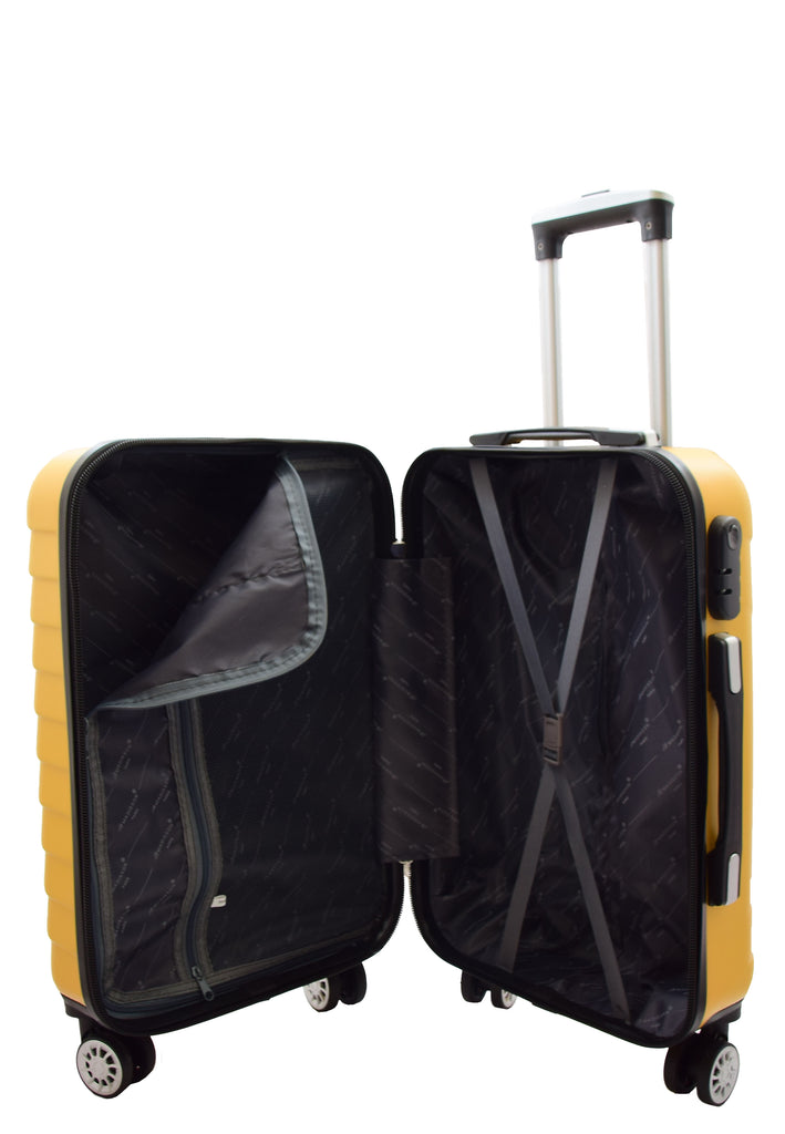 DR520 Digit Lock Hard Shell Expandable Luggage With Four Wheels Yellow 15