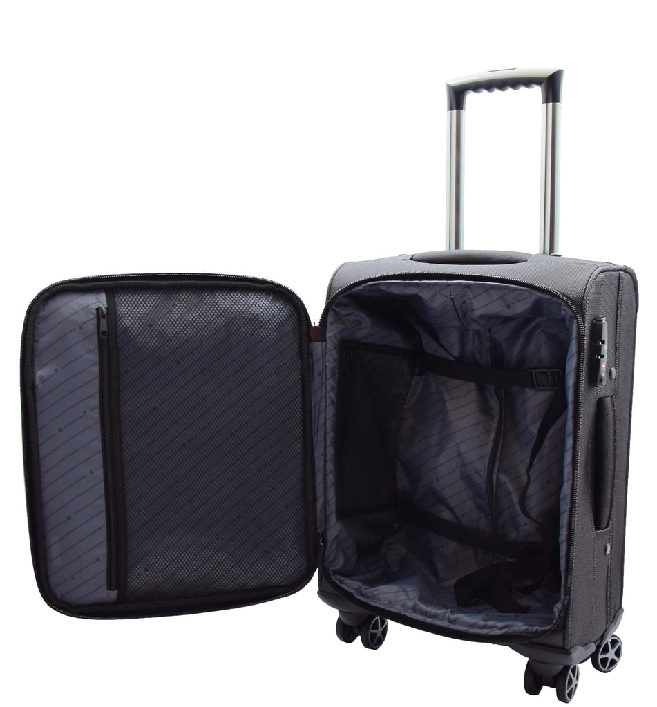 DR523 Soft Casing TSA Lock Suitcase Luggage Four Wheel Black 16