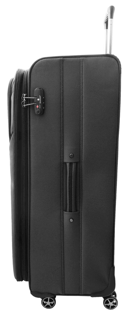 DR523 Soft Casing TSA Lock Suitcase Luggage Four Wheel Black 19