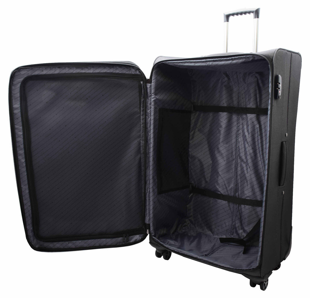 DR523 Soft Casing TSA Lock Suitcase Luggage Four Wheel Black 21